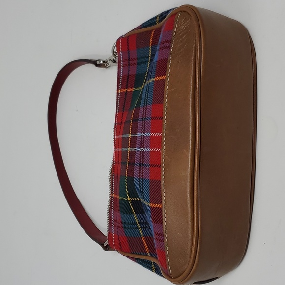 Coach Tartan Plaid Shoulder Hand Bag  No.H2J-8935 Wool Leather COACH - Picture 12 of 12